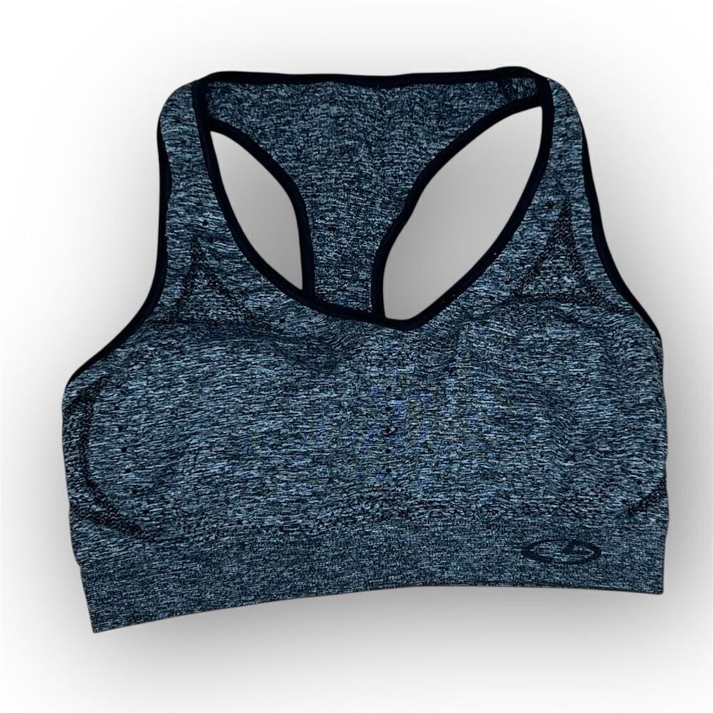 Champion, Sports Bra Heather Gray Racerback Black Trim Athletic, Women’s Small